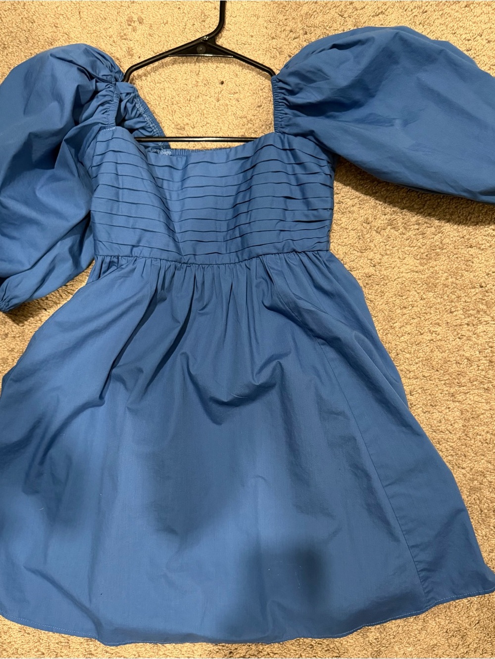 Abercrombie & Fitch Mini Poplin Blue Puff Sleeve Dress XS
